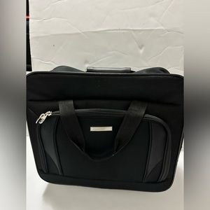 Protege Black Messenger Bag With Wheels Luggage Case Carry On